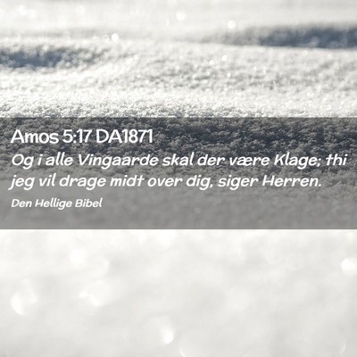 Picture 02 - Amos 5:17 DA1871 - Og i alle Vingaarde skal der være Klage; thi jeg - Bible Verse Picture