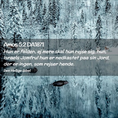 Picture 02 - Amos 5:2 DA1871 - Hun er falden, ej mere skal hun rejse sig, hun, - Bible Verse Picture