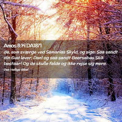 Picture 02 - Amos 8:14 DA1871 - de, som sværge ved Samarias Skyld, og sige: Saa - Bible Verse Picture