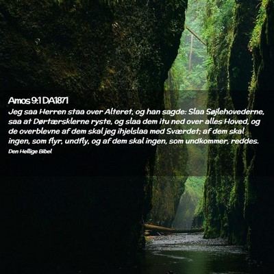 Picture 02 - Amos 9:1 DA1871 - Jeg saa Herren staa over Alteret, og han sagde: - Bible Verse Picture