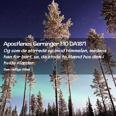 Picture 02 - Apostlenes Gerninger 1:10 DA1871 - Og som de stirrede op imod Himmelen, medens han - Bible Verse Picture
