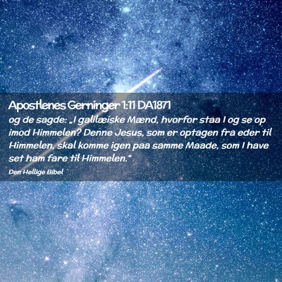Picture 02 - Apostlenes Gerninger 1:11 DA1871 - og de sagde: „I galilæiske Mænd, hvorfor staa - Bible Verse Picture