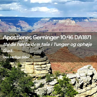Picture 02 - Apostlenes Gerninger 10:46 DA1871 - thi de hørte dem tale i Tunger og ophøje - Bible Verse Picture