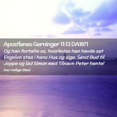 Picture 02 - Apostlenes Gerninger 11:13 DA1871 - Og han fortalte os, hvorledes han havde set - Bible Verse Picture