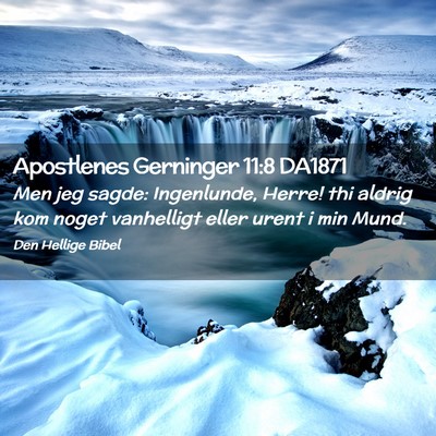 Picture 02 - Apostlenes Gerninger 11:8 DA1871 - Men jeg sagde: Ingenlunde, Herre! thi aldrig kom - Bible Verse Picture