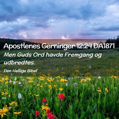 Picture 02 - Apostlenes Gerninger 12:24 DA1871 - Men Guds Ord havde Fremgang og - Bible Verse Picture
