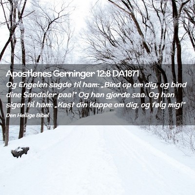 Picture 02 - Apostlenes Gerninger 12:8 DA1871 - Og Engelen sagde til ham: „Bind op om dig, og - Bible Verse Picture