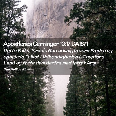 Picture 02 - Apostlenes Gerninger 13:17 DA1871 - Dette Folks, Israels Gud udvalgte vore Fædre og - Bible Verse Picture