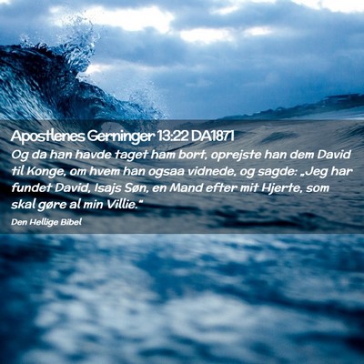 Picture 02 - Apostlenes Gerninger 13:22 DA1871 - Og da han havde taget ham bort, oprejste han dem - Bible Verse Picture