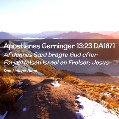 Picture 02 - Apostlenes Gerninger 13:23 DA1871 - Af dennes Sæd bragte Gud efter Forjættelsen - Bible Verse Picture