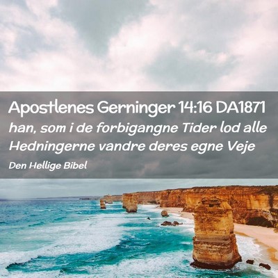 Picture 02 - Apostlenes Gerninger 14:16 DA1871 - han, som i de forbigangne Tider lod alle - Bible Verse Picture