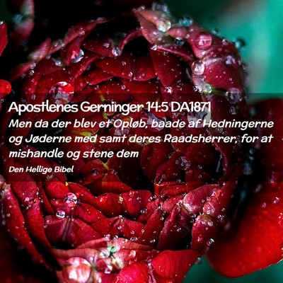 Picture 02 - Apostlenes Gerninger 14:5 DA1871 - Men da der blev et Opløb, baade af Hedningerne - Bible Verse Picture