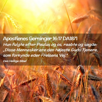 Picture 02 - Apostlenes Gerninger 16:17 DA1871 - Hun fulgte efter Paulus og os, raabte og sagde: - Bible Verse Picture