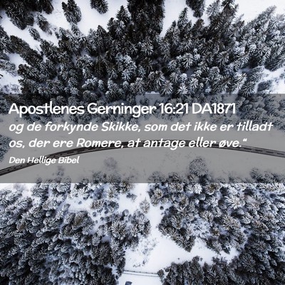 Picture 02 - Apostlenes Gerninger 16:21 DA1871 - og de forkynde Skikke, som det ikke er tilladt - Bible Verse Picture