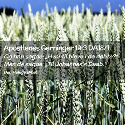 Picture 02 - Apostlenes Gerninger 19:3 DA1871 - Og han sagde: „Hvortil bleve I da døbte?“ - Bible Verse Picture
