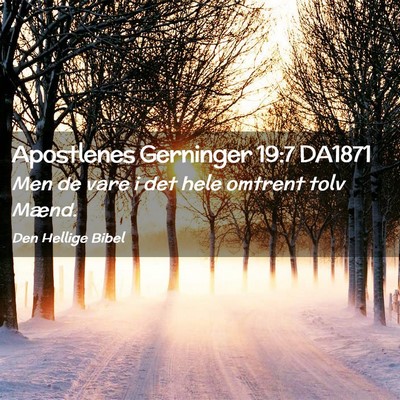 Picture 02 - Apostlenes Gerninger 19:7 DA1871 - Men de vare i det hele omtrent tolv - Bible Verse Picture