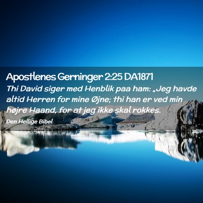 Picture 02 - Apostlenes Gerninger 2:25 DA1871 - Thi David siger med Henblik paa ham: „Jeg havde - Bible Verse Picture