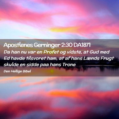 Picture 02 - Apostlenes Gerninger 2:30 DA1871 - Da han nu var en Profet og vidste, at Gud med Ed - Bible Verse Picture