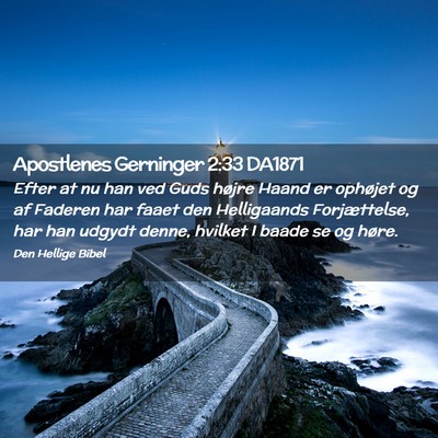 Picture 02 - Apostlenes Gerninger 2:33 DA1871 - Efter at nu han ved Guds højre Haand er ophøjet - Bible Verse Picture