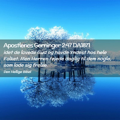 Picture 02 - Apostlenes Gerninger 2:47 DA1871 - idet de lovede Gud og havde Yndest hos hele - Bible Verse Picture