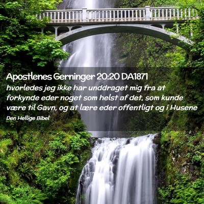 Picture 02 - Apostlenes Gerninger 20:20 DA1871 - hvorledes jeg ikke har unddraget mig fra at - Bible Verse Picture