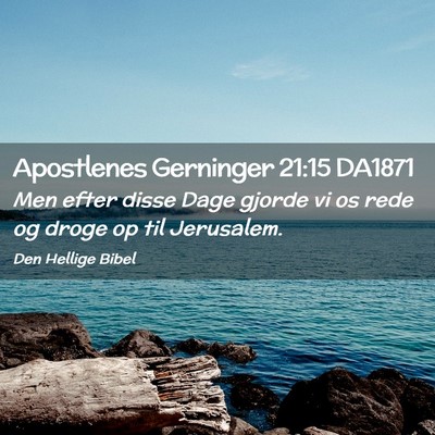 Picture 02 - Apostlenes Gerninger 21:15 DA1871 - Men efter disse Dage gjorde vi os rede og droge - Bible Verse Picture