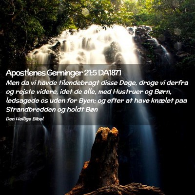 Picture 02 - Apostlenes Gerninger 21:5 DA1871 - Men da vi havde tilendebragt disse Dage, droge vi - Bible Verse Picture