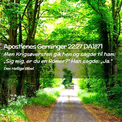 Picture 02 - Apostlenes Gerninger 22:27 DA1871 - Men Krigsøversten gik hen og sagde til ham: - Bible Verse Picture