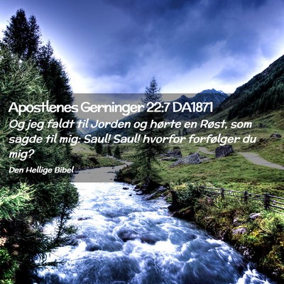 Picture 02 - Apostlenes Gerninger 22:7 DA1871 - Og jeg faldt til Jorden og hørte en Røst, som - Bible Verse Picture