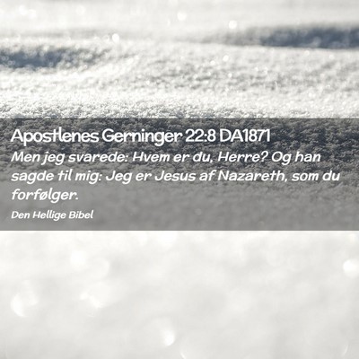 Picture 02 - Apostlenes Gerninger 22:8 DA1871 - Men jeg svarede: Hvem er du, Herre? Og han sagde - Bible Verse Picture