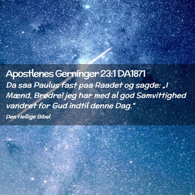 Picture 02 - Apostlenes Gerninger 23:1 DA1871 - Da saa Paulus fast paa Raadet og sagde: „I - Bible Verse Picture