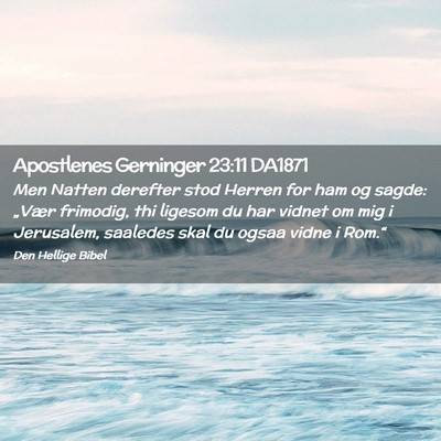 Picture 02 - Apostlenes Gerninger 23:11 DA1871 - Men Natten derefter stod Herren for ham og sagde: - Bible Verse Picture