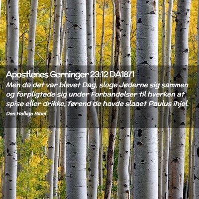 Picture 02 - Apostlenes Gerninger 23:12 DA1871 - Men da det var blevet Dag, sloge Jøderne sig - Bible Verse Picture