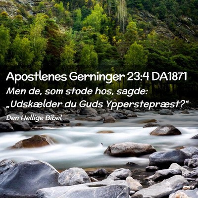 Picture 02 - Apostlenes Gerninger 23:4 DA1871 - Men de, som stode hos, sagde: „Udskælder du - Bible Verse Picture