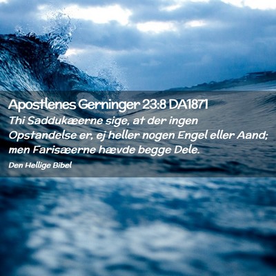 Picture 02 - Apostlenes Gerninger 23:8 DA1871 - Thi Saddukæerne sige, at der ingen Opstandelse - Bible Verse Picture