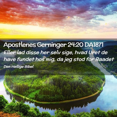 Picture 02 - Apostlenes Gerninger 24:20 DA1871 - Eller lad disse her selv sige, hvad Uret de have - Bible Verse Picture