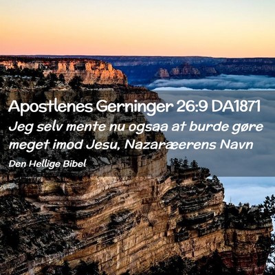 Picture 02 - Apostlenes Gerninger 26:9 DA1871 - Jeg selv mente nu ogsaa at burde gøre meget imod - Bible Verse Picture