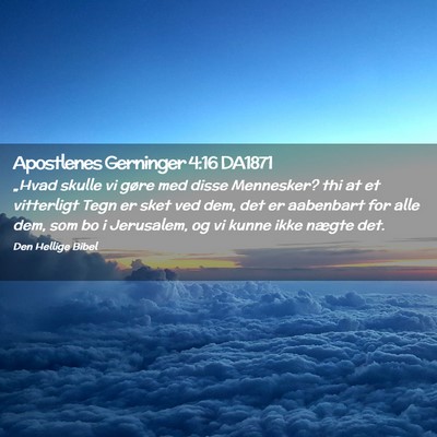 Picture 02 - Apostlenes Gerninger 4:16 DA1871 - „Hvad skulle vi gøre med disse Mennesker? thi - Bible Verse Picture