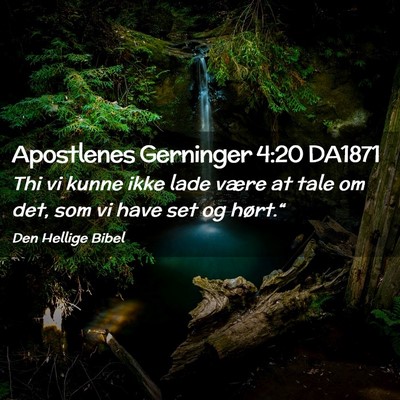 Picture 02 - Apostlenes Gerninger 4:20 DA1871 - Thi vi kunne ikke lade være at tale om det, som - Bible Verse Picture
