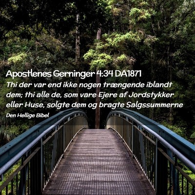 Picture 02 - Apostlenes Gerninger 4:34 DA1871 - Thi der var end ikke nogen trængende iblandt - Bible Verse Picture