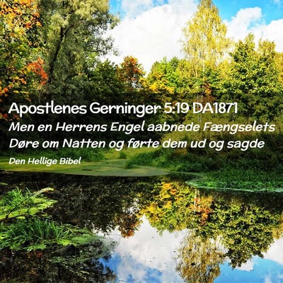 Picture 02 - Apostlenes Gerninger 5:19 DA1871 - Men en Herrens Engel aabnede Fængselets Døre om - Bible Verse Picture