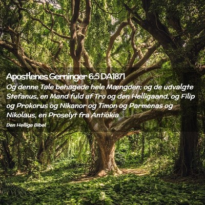 Picture 02 - Apostlenes Gerninger 6:5 DA1871 - Og denne Tale behagede hele Mængden; og de - Bible Verse Picture