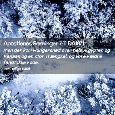 Picture 02 - Apostlenes Gerninger 7:11 DA1871 - Men der kom Hungersnød over hele Ægypten og - Bible Verse Picture
