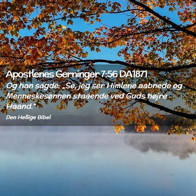 Picture 02 - Apostlenes Gerninger 7:56 DA1871 - Og han sagde: „Se, jeg ser Himlene aabnede og - Bible Verse Picture