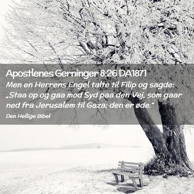 Picture 02 - Apostlenes Gerninger 8:26 DA1871 - Men en Herrens Engel talte til Filip og sagde: - Bible Verse Picture