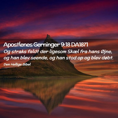Picture 02 - Apostlenes Gerninger 9:18 DA1871 - Og straks faldt der ligesom Skæl fra hans Øjne, - Bible Verse Picture