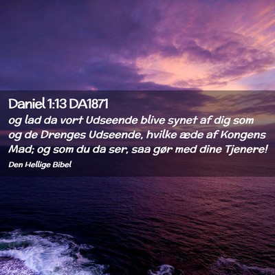 Picture 02 - Daniel 1:13 DA1871 - og lad da vort Udseende blive synet af dig som og - Bible Verse Picture