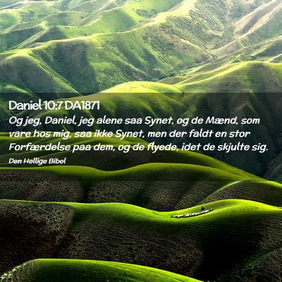 Picture 02 - Daniel 10:7 DA1871 - Og jeg, Daniel, jeg alene saa Synet, og de Mænd, - Bible Verse Picture