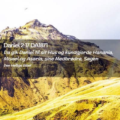 Picture 02 - Daniel 2:17 DA1871 - Da gik Daniel til sit Hus og kundgjorde Hanania, - Bible Verse Picture