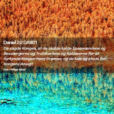 Picture 02 - Daniel 2:2 DA1871 - Da sagde Kongen, at de skulde kalde Spaamændene - Bible Verse Picture